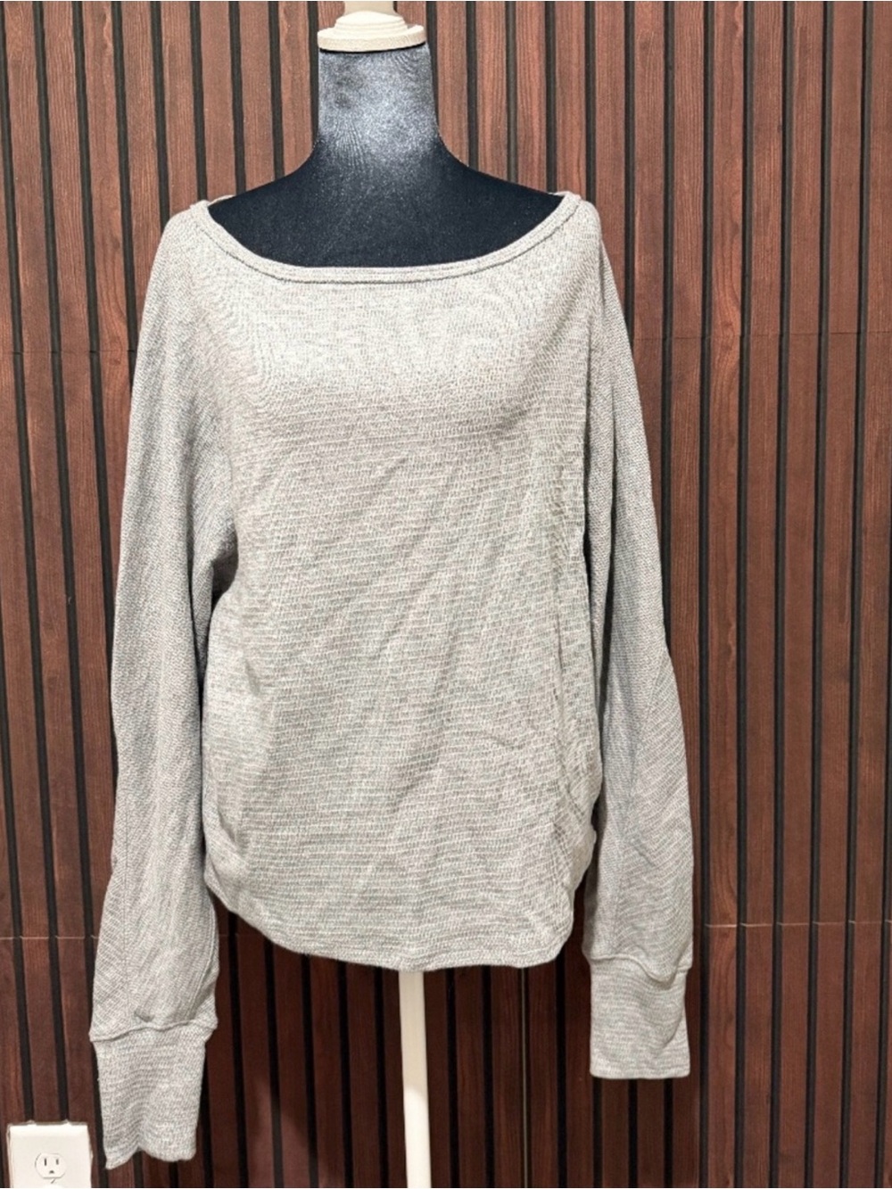 NWT Free People We The Free Jess Long Sleeve Waffle Knit Top
Heather Grey